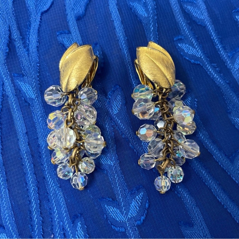 Vintage Crystal Glass Earrings